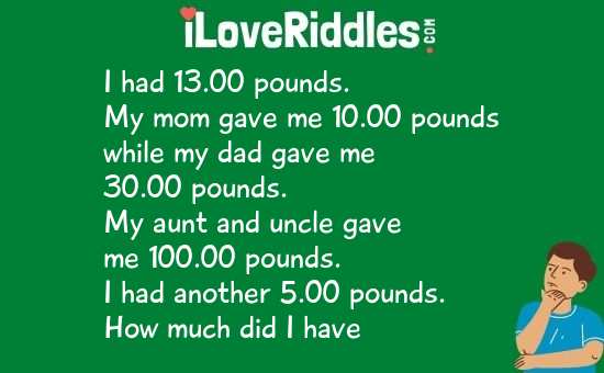 I Had 13 Pounds Riddle